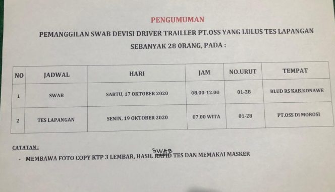 
					Ini Pengumuman Terbaru Calon TKl di Morosi
