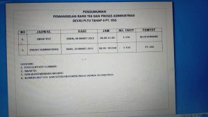 Pengumuman Pemanggilan CTKL Divisi PLTU Tahap 4 PT OSS