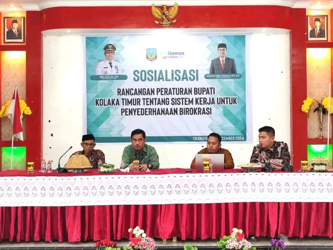
					Sekda Koltim Buka Sosialisasi Rancangan Perbub Sistem Kerja, Ingatkan Pejabat Fokus pada Tugas dan Pekerjaan