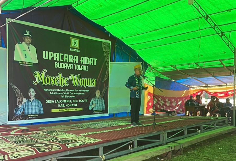 Wabup Konawe di Ritual Mosehe Wonua: Stop Anarkis, Dukung Investasi